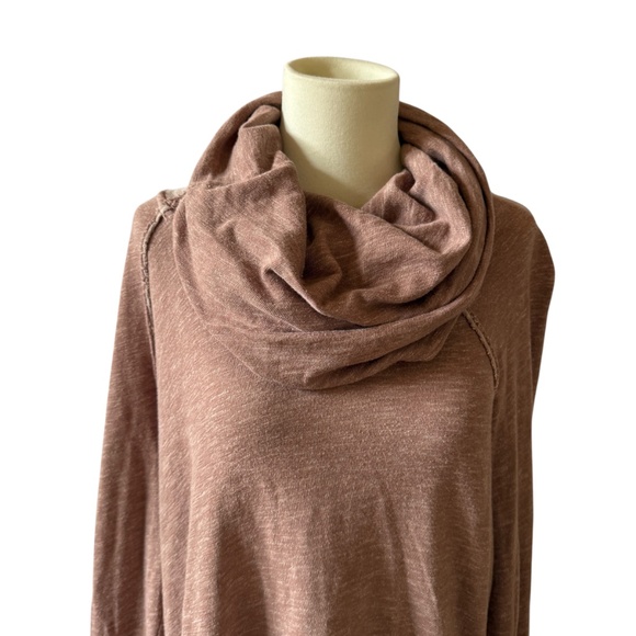FREE PEOPLE BEACH COCOON COWL NECK PULLOVER TOP COTTON BREATHABLE NATURAL S - Picture 3 of 9